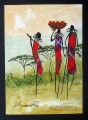 Las mujeres Shiundu Maasai regresan a casa en África